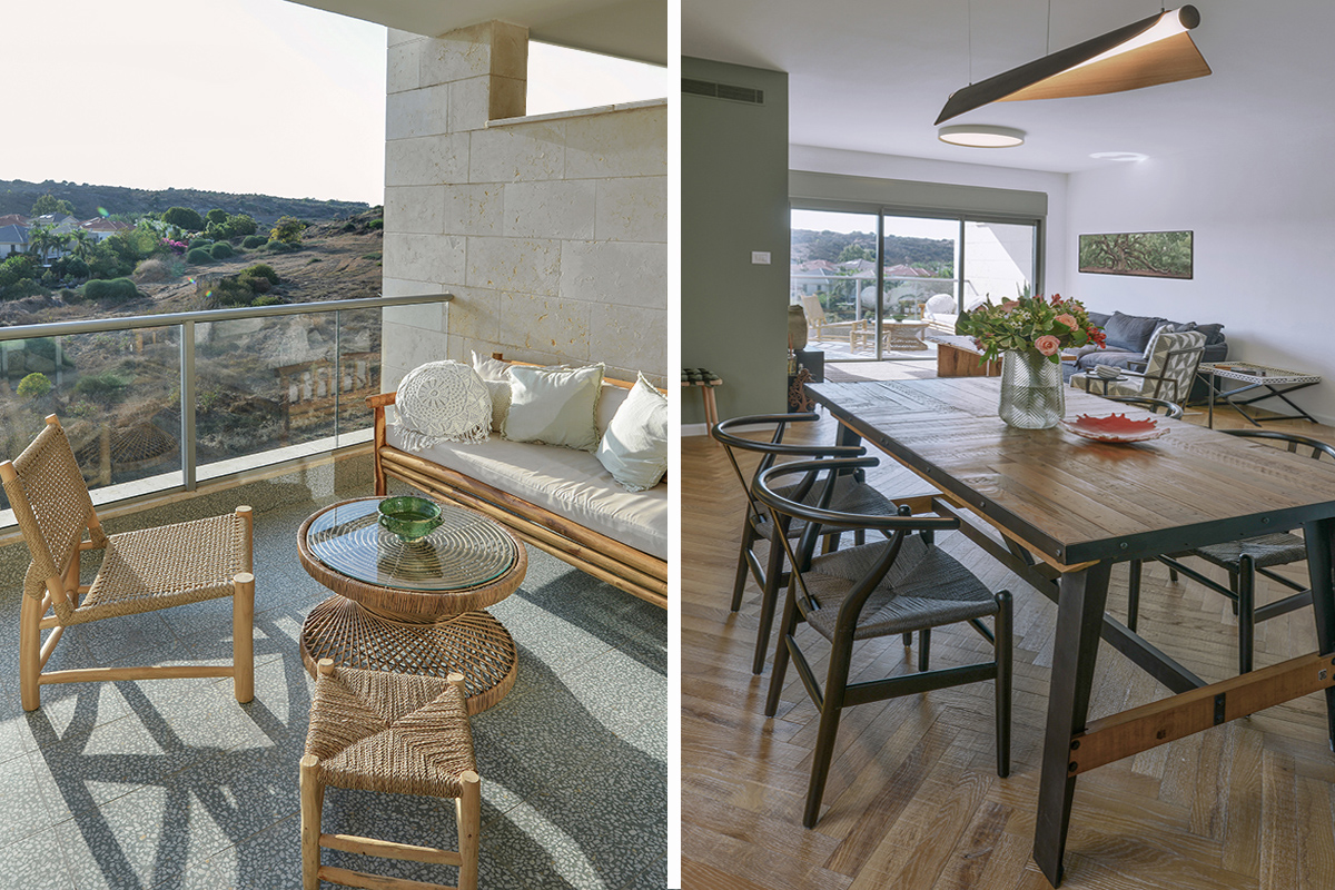 מבט לסלון ומרפסת לשמורה